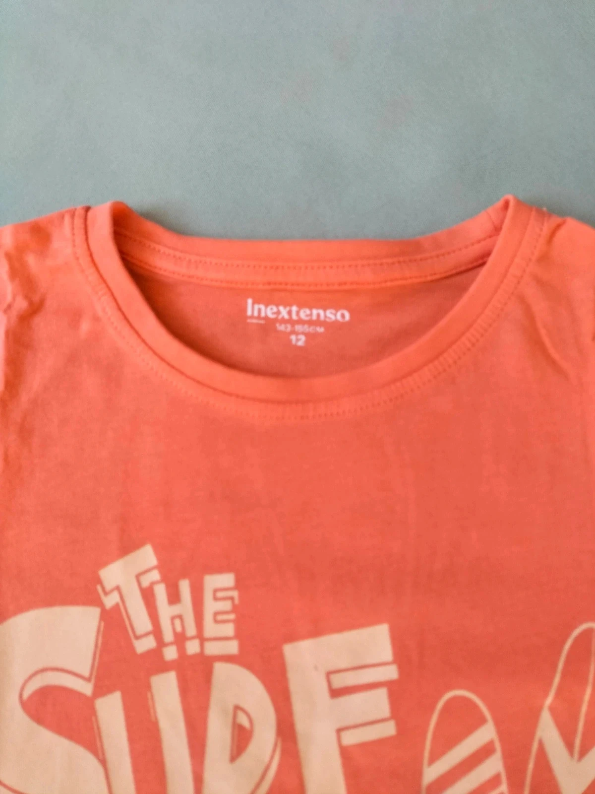 T-Shirt Menino surf mangas curtas | 12 anos | In Extenso | Novo | Laranja Coral – photo 5